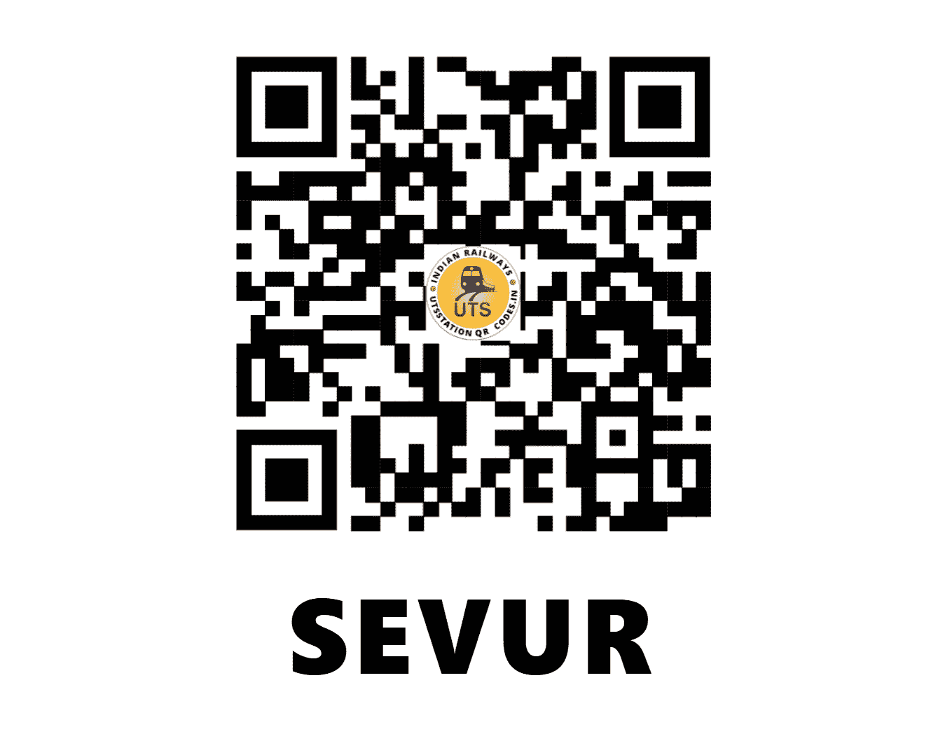 UTS QR Code for SEVUR - SVUR - SR (TAMIL NADU)
